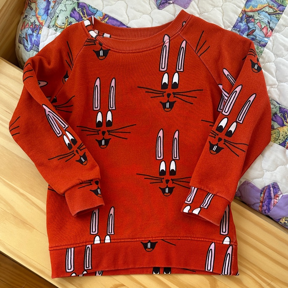 Hugo Loves Tiki Red bunny sweater
